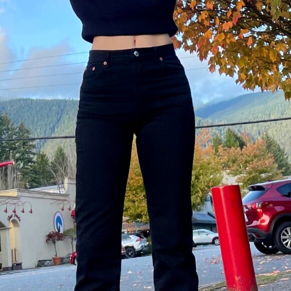 Zara Black Jeans with Split Hem - Picture 10 of 13